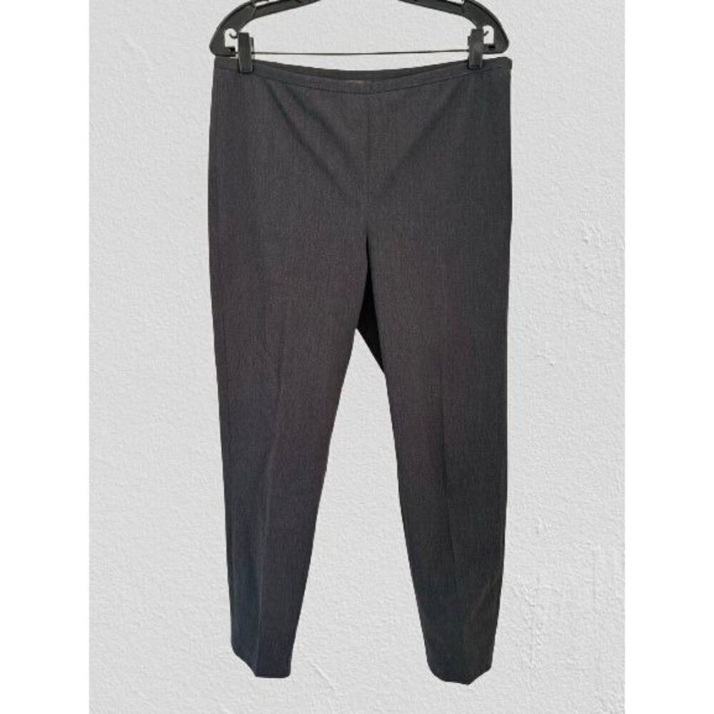J. McLaughlin Gray Pants Cotton Spandex Site Zipper Tapered Leg Size 12